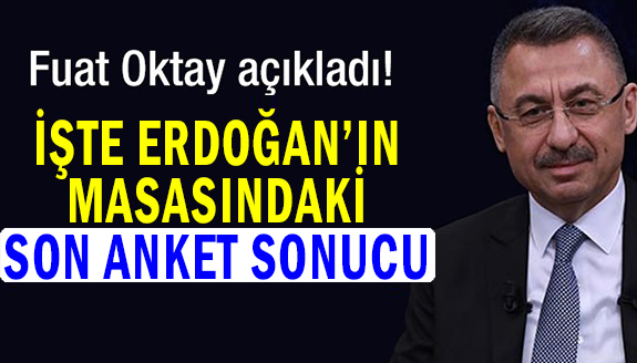 Fuat Oktay, Erdoğan'ın masasındaki son anketi paylaştı