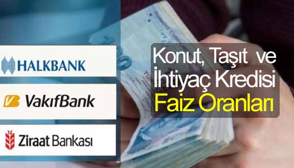 İşte 2023 Ziraat Bankası, Halkbank, Vakıfbank konut, taşıt ve ihtiyaç kredisi faiz oranları