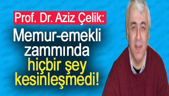 Prof. Dr. Aziz Çelik: Memur ve emekli zammında hiçbir şey kesinleşmedi!