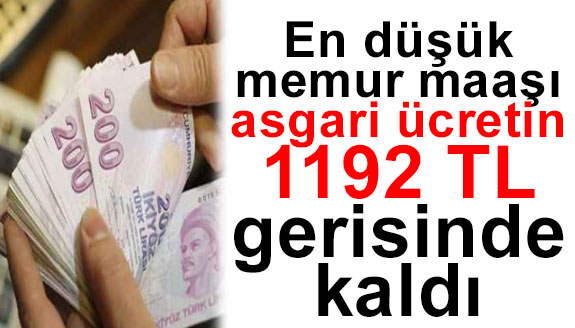 En düşük memur maaşı asgari ücretin 1192 TL gerisinde kaldı